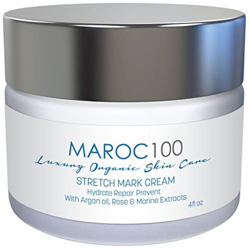 Rose Hydration Stretch Mark Cream Huge 4oz With Healing Antioxidants Green Tea And Blue Green Algae Prevent & Repair Best Gentle Ingredients To Nourish During Pregnancy By MAROC100
