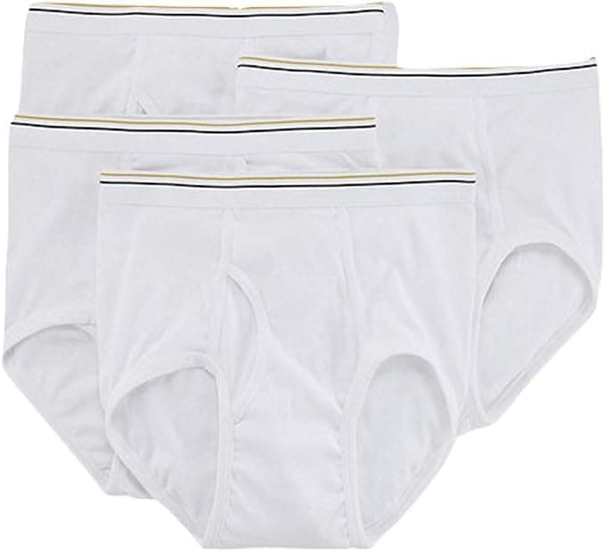 4 Pack 100% Cotton Full-Cut Briefs White (36)