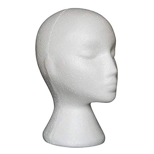 Expxon Styrofoam Foam Mannequin Female Head Model Dummy Wig Glasses Hat Display Stand