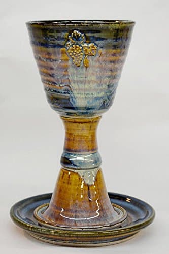 Straight Chalice & Paten Set Stoneware - Rose