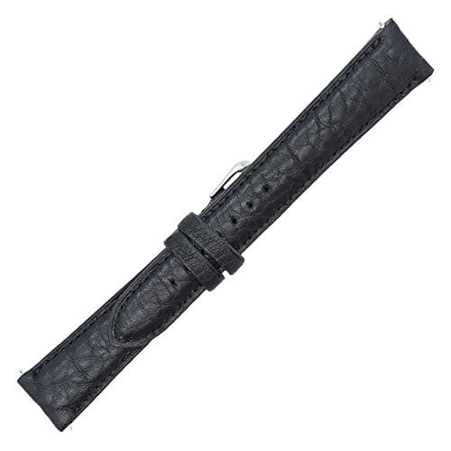 Made in The USA - Genuine American Bison Leather - Padded Stitched - American Factory Direct - Replacement Watch Band Strap - Gold and Silver Buckles Included