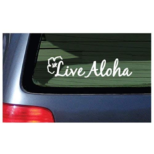 Live Aloha Car Window Sticker Flower Hawaii Design Decal - Bumper Laptop Stickers