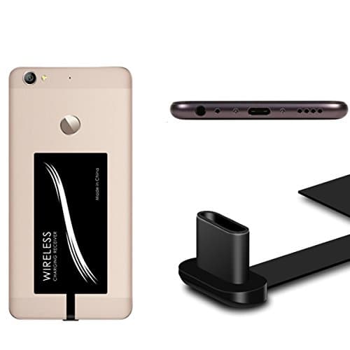 UGpine Black Wireless Charging Receiver, Untra-thin Type-C QI Wireless Charger Receiver for Huawei P9/P9 plus, 6P, LG G5, Nexus 5X, Nokia Lumia 950XL, HTC10 and Other Type-C Mobile Phones