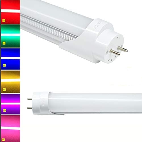 T8 LED Tube Lamp Light ,120 cm 4ft 18W , Frosted Cover, LED Bulb , Longer Life Hours, Super Bright, Power Saving, 6 Colors Available ( Yellow /Red / Green / Purple / Blue / Pink ) - 15pcs