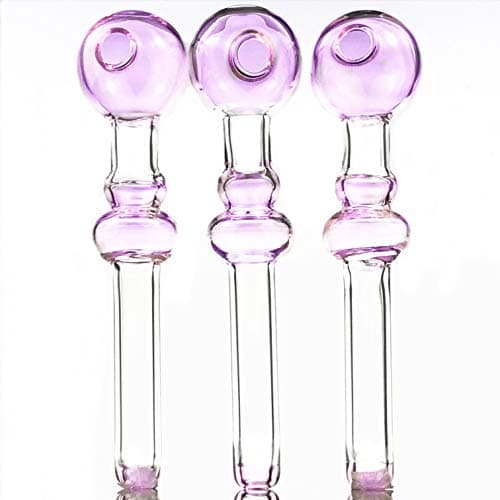 XcaAC 5 Inch Length Pink Pyrex Glass Artcrafts Pipe (2Pcs)