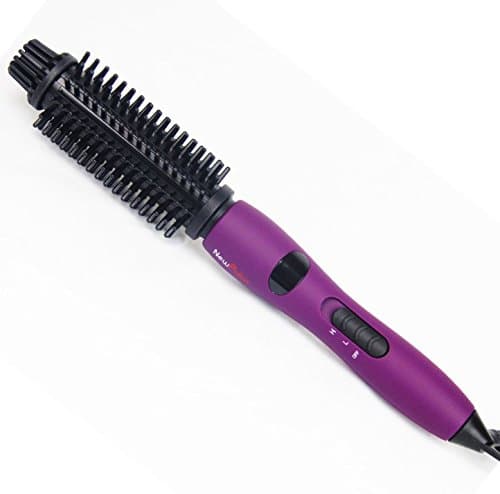 Ionic Round Hot Hair Brush by NewPollar - With Hair Straightener & Hair Curler Function - Dual voltage For Worldwide Travel - US Plug