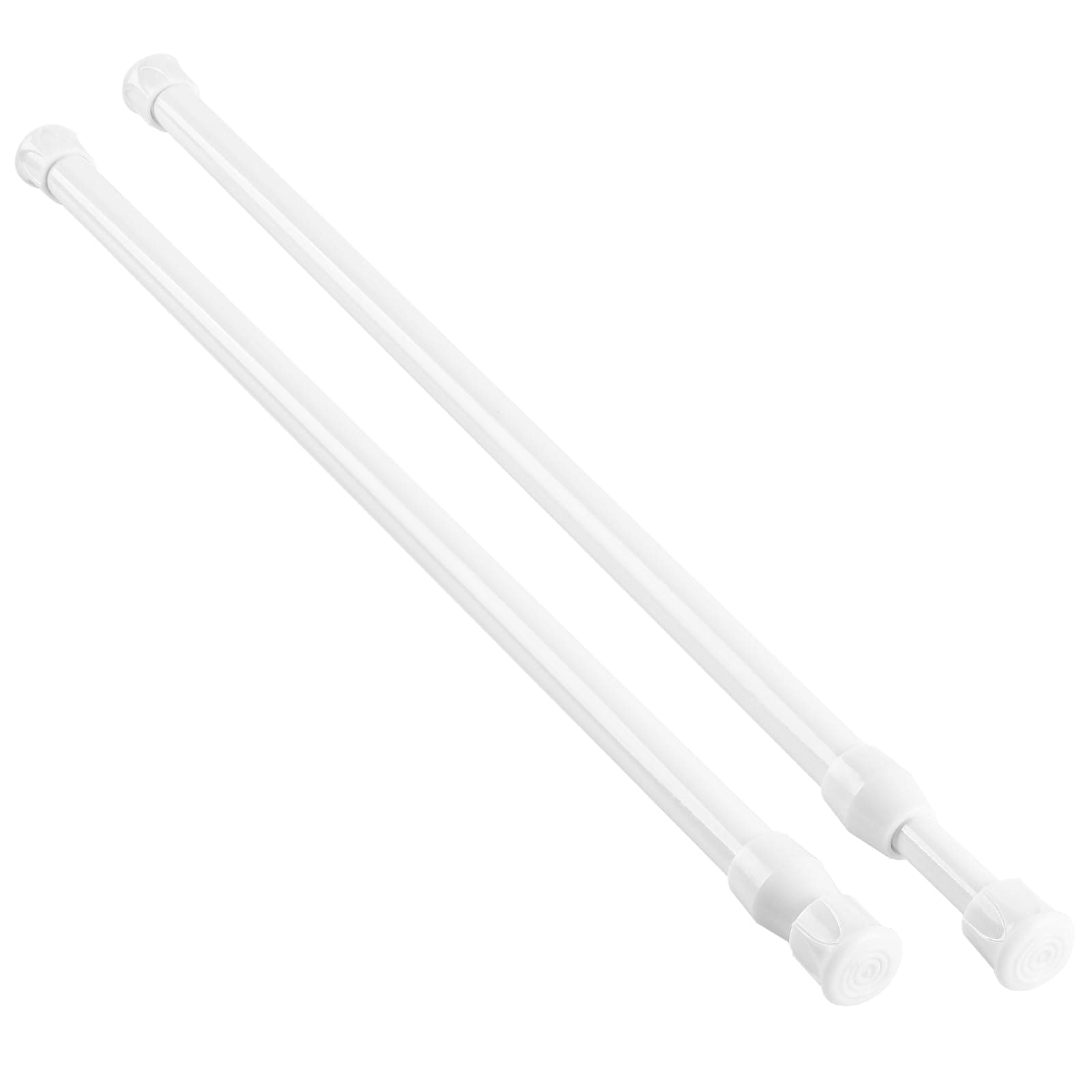 KXLIFE 2 Pack Small Spring Tension Curtain Rod 16 to 28 Inch, Tension Rods No Drill for Window Cupboard Closet,White