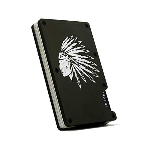 Aluminum Slim Wallet Front Pocket Wallet Minimalist Wallet RFID Blocking With Money Clip ARMY GREEN With Pattern