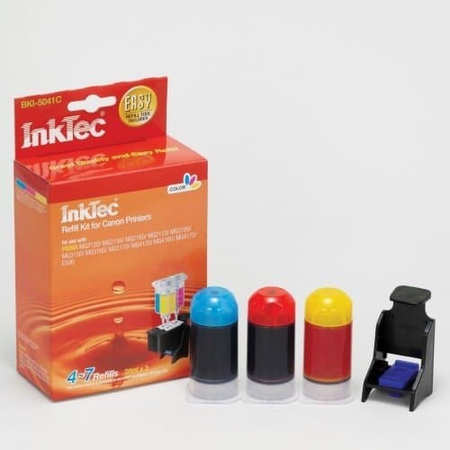 Inktec Brand Inkjet Refill Kit for Canon CL-241xl (CL241xl) Color Ink Cartridges for Mx439, Mx512, Mx432, Mx372, Pixma Mg2120, Mg3120, and Mg4220 ink Printers.