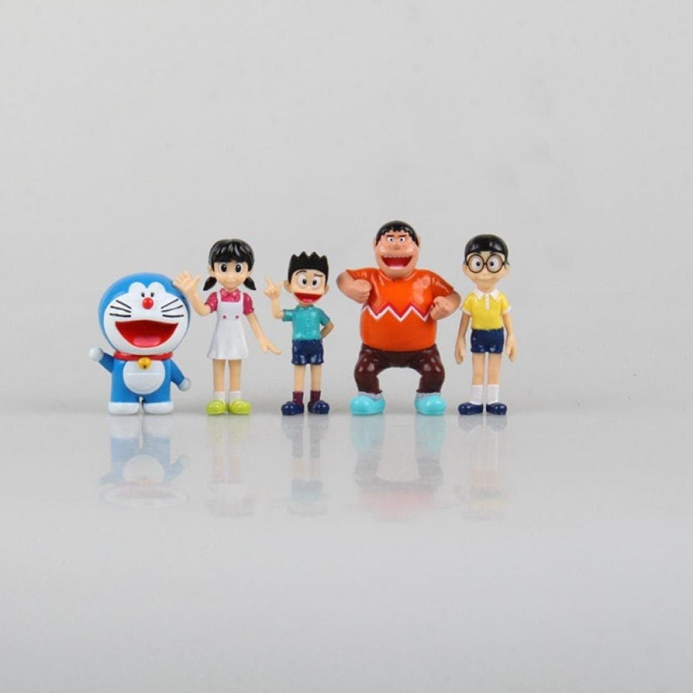 Son Of Sun Set of 5 Cartoon Doraemon Plastic PVC Figure (6 cm)