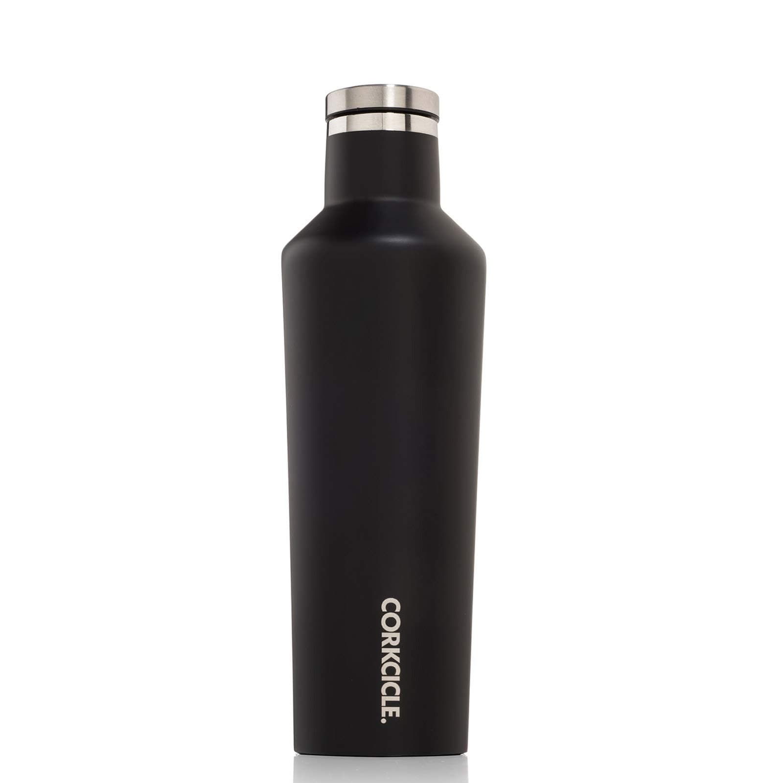 Canteen - Water Bottle and Thermos - Keeps Beverages Cold for Over 25, Hot for Over 12 Hours - Triple Insulated with Shatterproof Stainless Steel Construction - Matte Black - 16 oz.