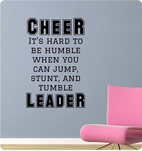 35" Cheer It's Hard to Be Humble When You can Jump, Stunt, and Tumble Cheerleader Cheerleading Sport Girl School Wall Decal Sticker Art Mural Home Décor