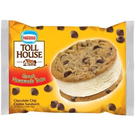 Nestle, Toll House Chocolate Chip Cookie Ice Cream Sandwich, 6.0 Ounce