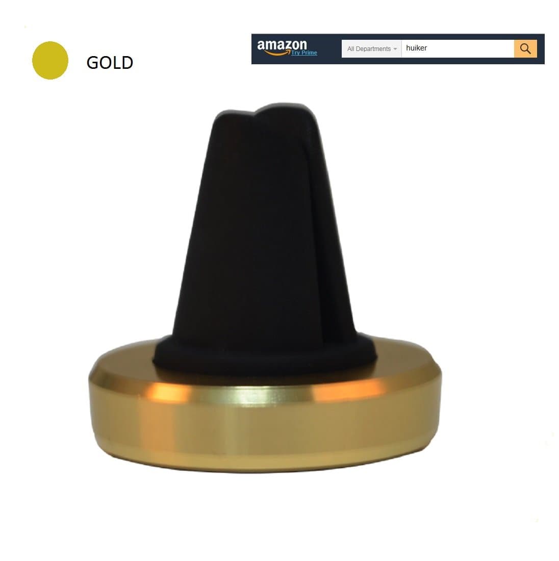 Magnetic Car Mount Air Vent Phone Holder Universal Phone Cradle with Gold Chrome for iPhone, Samsung Galaxy Edge Note, LG, HTC, Nexus, Sony Smartphones & GPS Devices