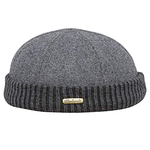 Sterkowski Navy Watch Cap | Woolen Beanie for Men and Women | Docker Hat Sailor Beanie Skullcap Beanie for Men Leon Hat Brimless Hat Watch Cap Skully Hats Vintage Hats for Men US 7 5/8 Gray