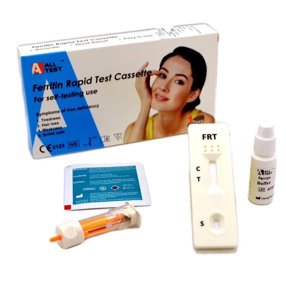 Iron Deficiency Anemia Self Test Kit by ALLTEST - Accurate Fast & Easy Ferritin Test in Under 10 Minutes