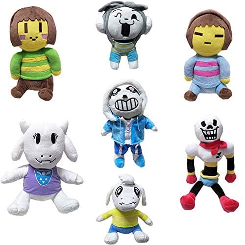 LevinArt 7 Pcs Undertale Plush Toys Doll 20-30cm Undertale Sans Papyrus Asriel Toriel Temmie Chara Frisk Stuffed Plush Toys Kids