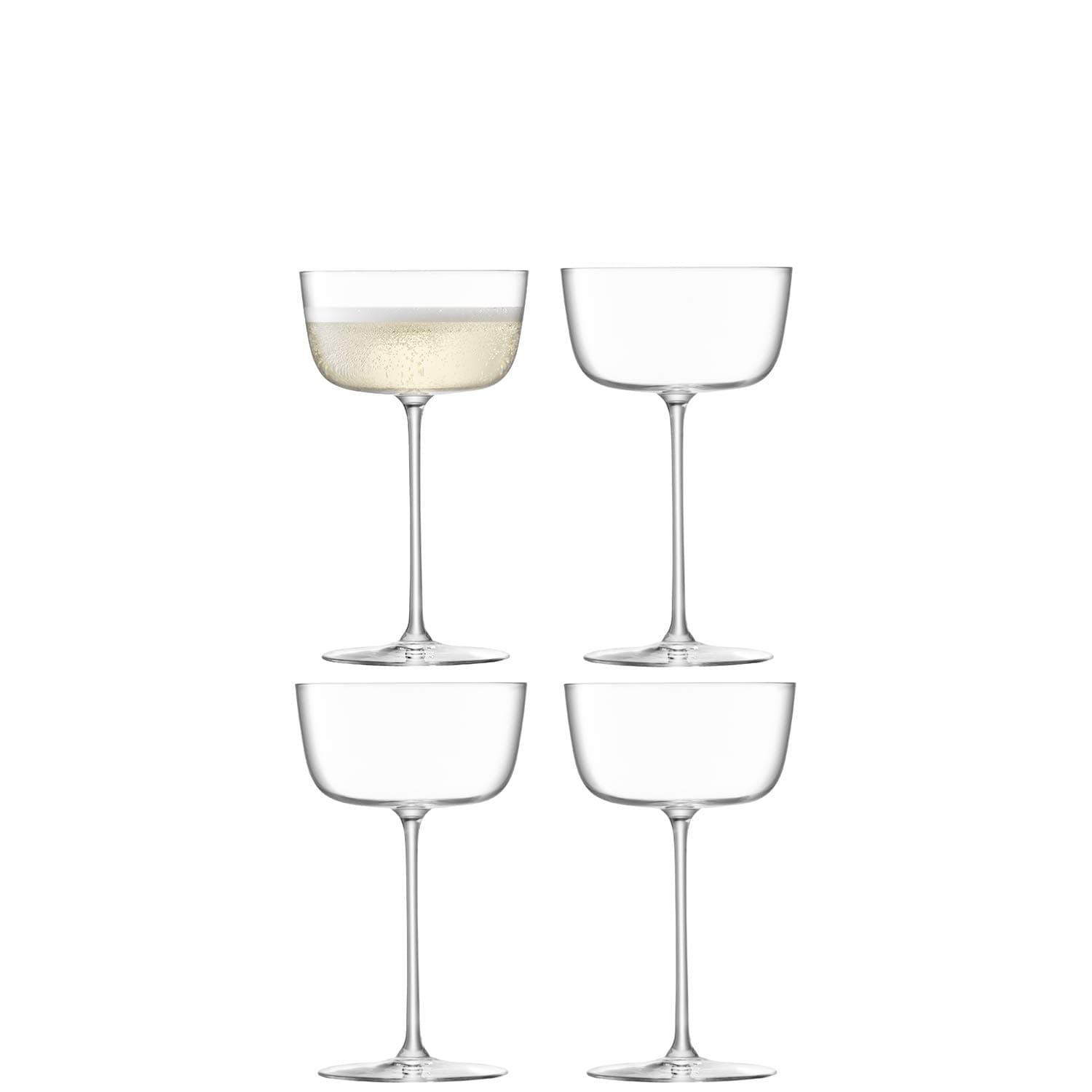 LSA BG07 Borough Cocktail Saucer 240 ml Clear x 4