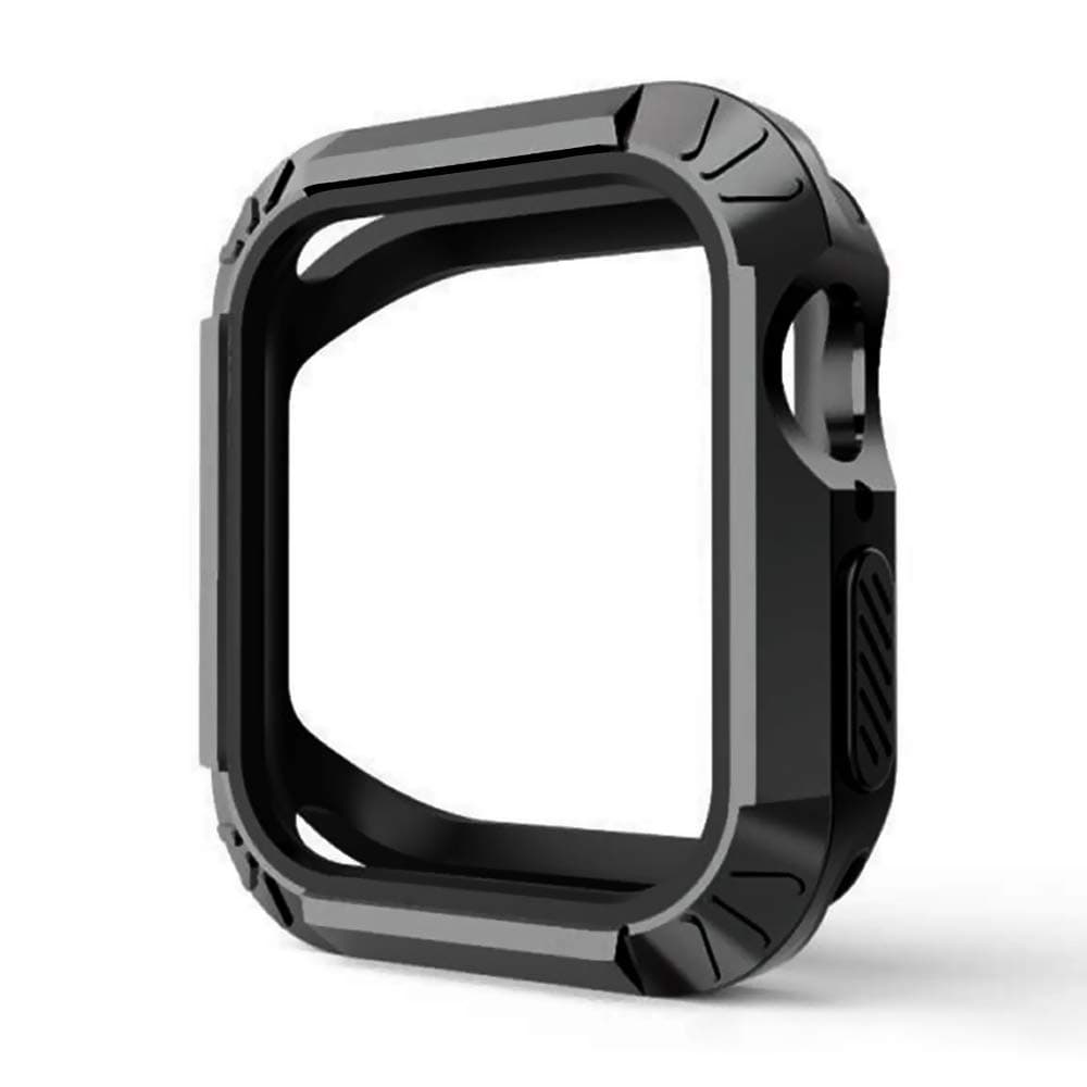 Case for Apple Watch Series 4 44mm,Shock Absorption Bumper Rugged TPU+PC Protective Cover for iWatch 4 44mm (Black)