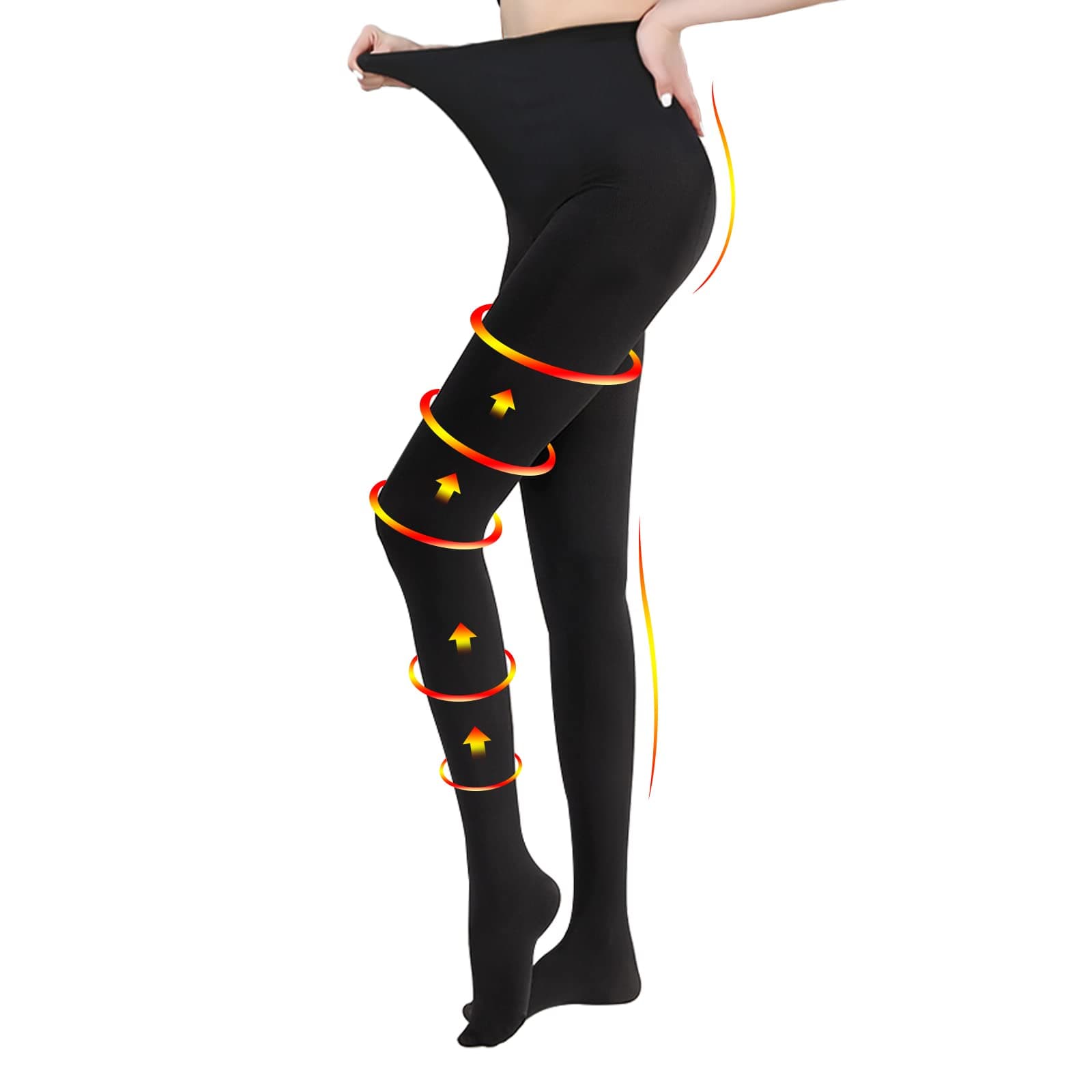 Compression Pantyhose 20-30mmHg (Black, XL)