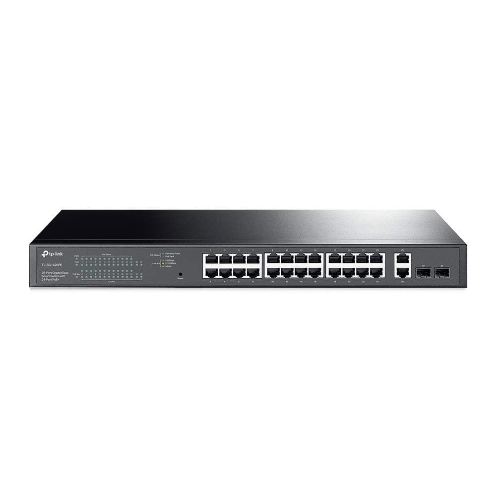 TL-SG1428PE 24 Port Gigabit PoE Switch Easy Smart Managed 24 PoE+ Port @250W w/ 2 UL Gigabit Ports + 2 SFP Slots PoE Auto Recovery QoS, Vlan, IGMP & LAG