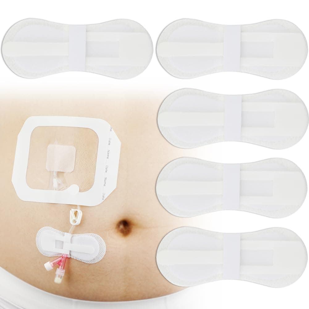 Low-Profile Catheter Stabilization Device for Kids Baby's Gtube Feeding Tube G J Tube Peg Pd Catheter Holder Peritoneal Dialysis Accessories Adhesive Patch Dressing (Pack of 5)