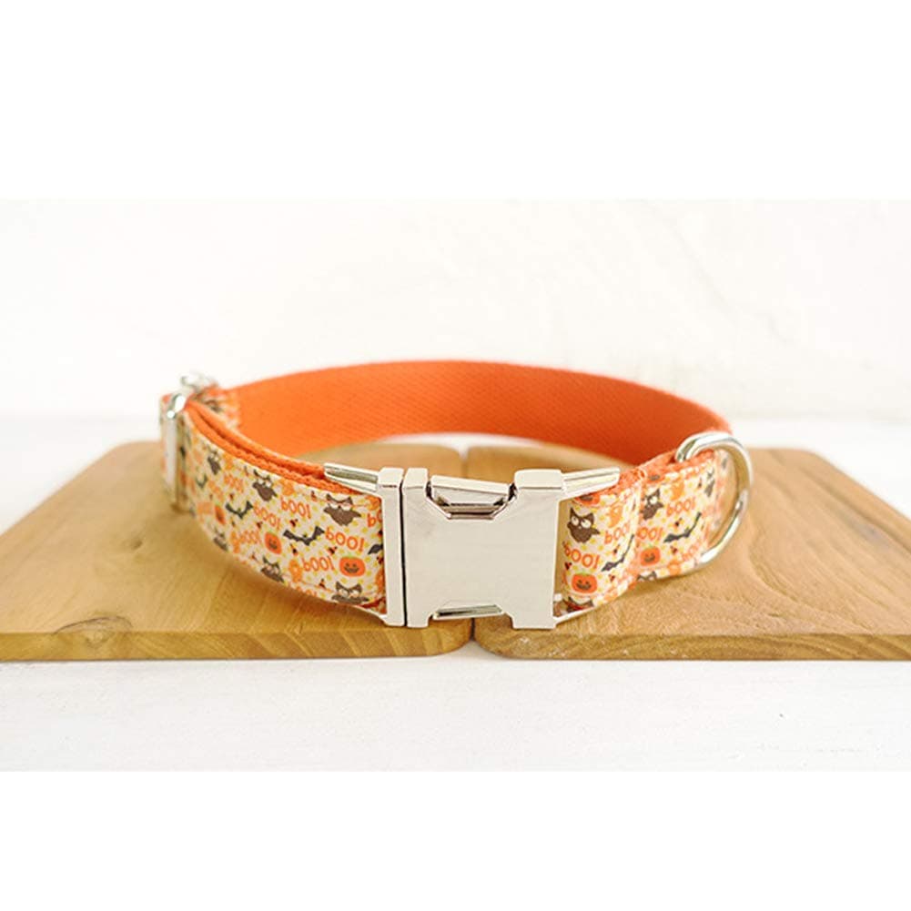 Cuteboom Dog Halloween Collar Charm Small to Large Dog Happy Halloween Pumpkin, Bat, Ghost Collar (L)