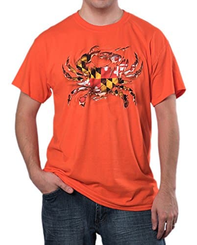 Maryland My Maryland Mens Orange Ripped Crab Shirt