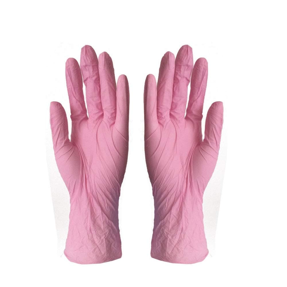 Box of 500 Medium Pink Powder Free Disposable Nitrile Gloves