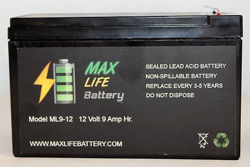 Max Life Battery - 12V 9AH RAZOR DIRT BIKE MX500 Replacement Battery - ML9-12215