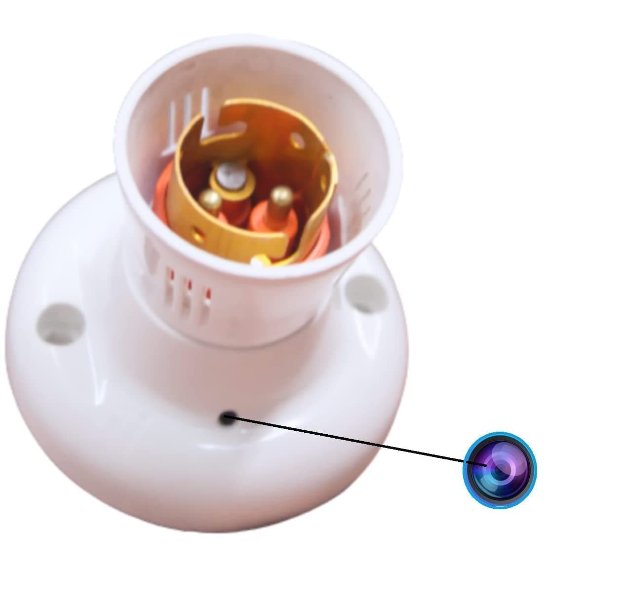 smars HD WiFi 1080P Spy Bulb Holder Camera Hidden Socket Camera Mini Security Secret Nanny Cam with Live Audio & Video Recording