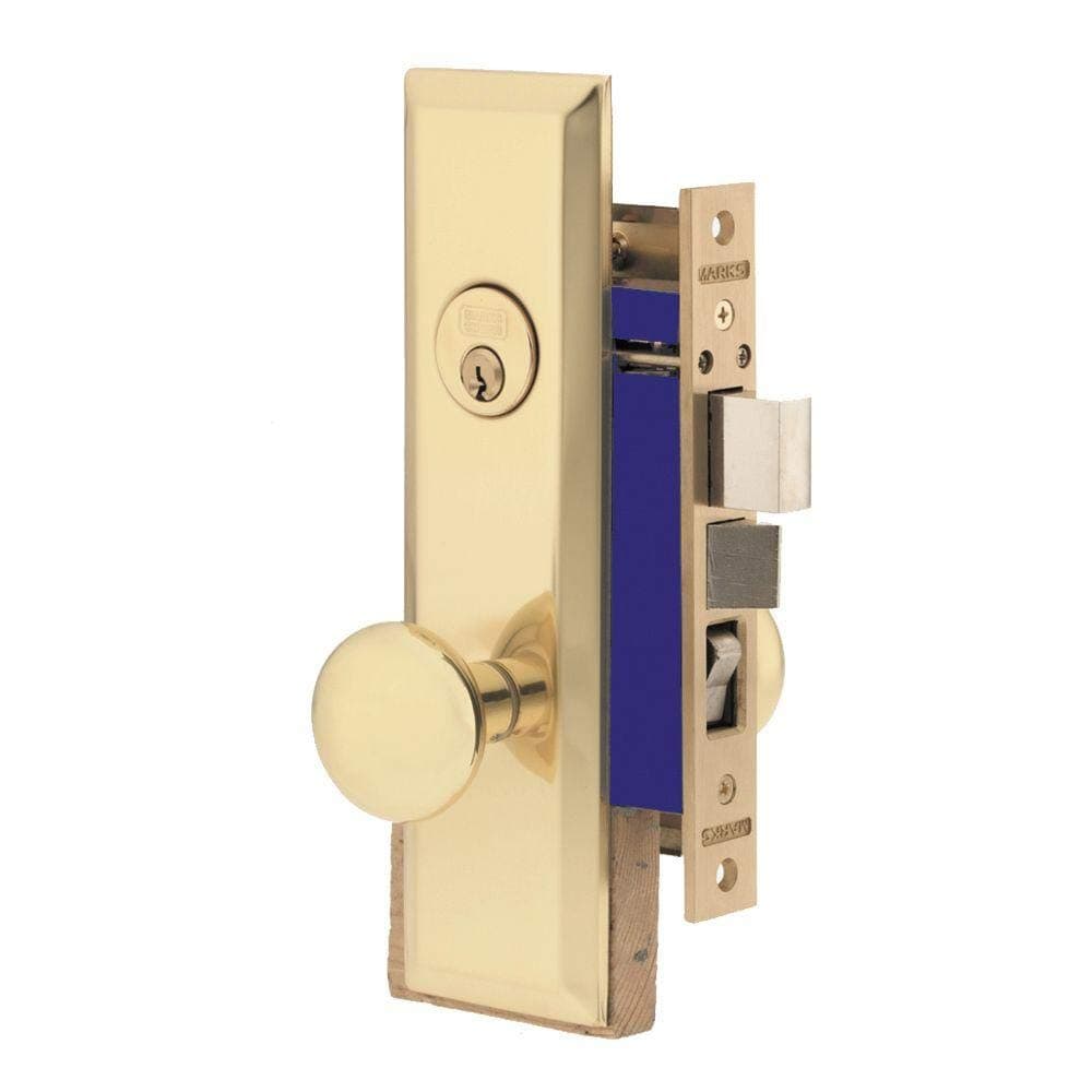 Marks 22AC/3-W-LHR Heavy Duty Mortise Lockset Iron Gate Double Cylinder 2-1/2" Backset 1"X 7-1/16" Faceplate Left Hand