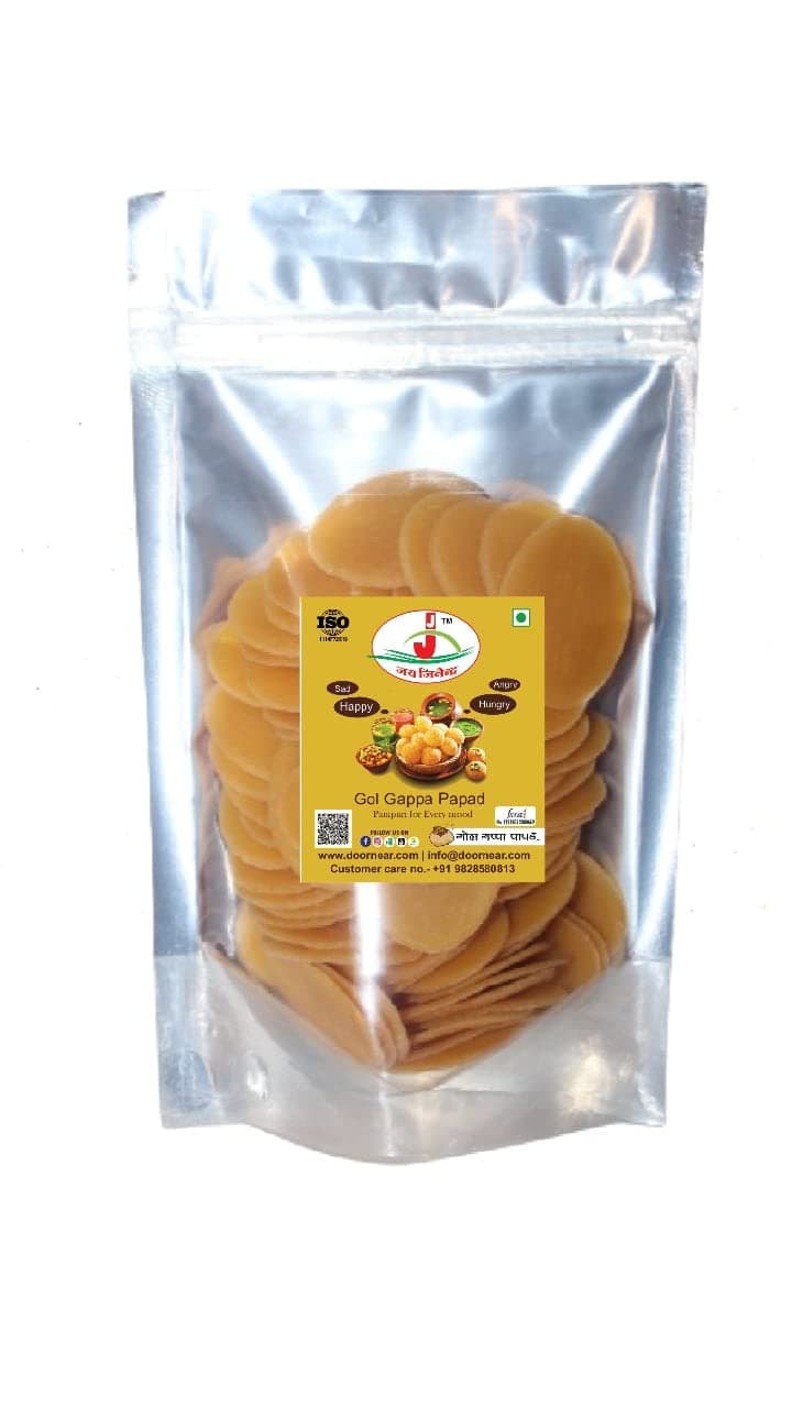 Jai Jinendra Ready to Fry Dry Dry GolGappa Pani Puri Pani Puri Papads 900 gm + Pani Puri Masala 100gm