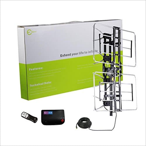 HDTV Rotor Remote Outdoor Amplified Antenna 360° UHF/VHF/FM HD TV 160 Miles