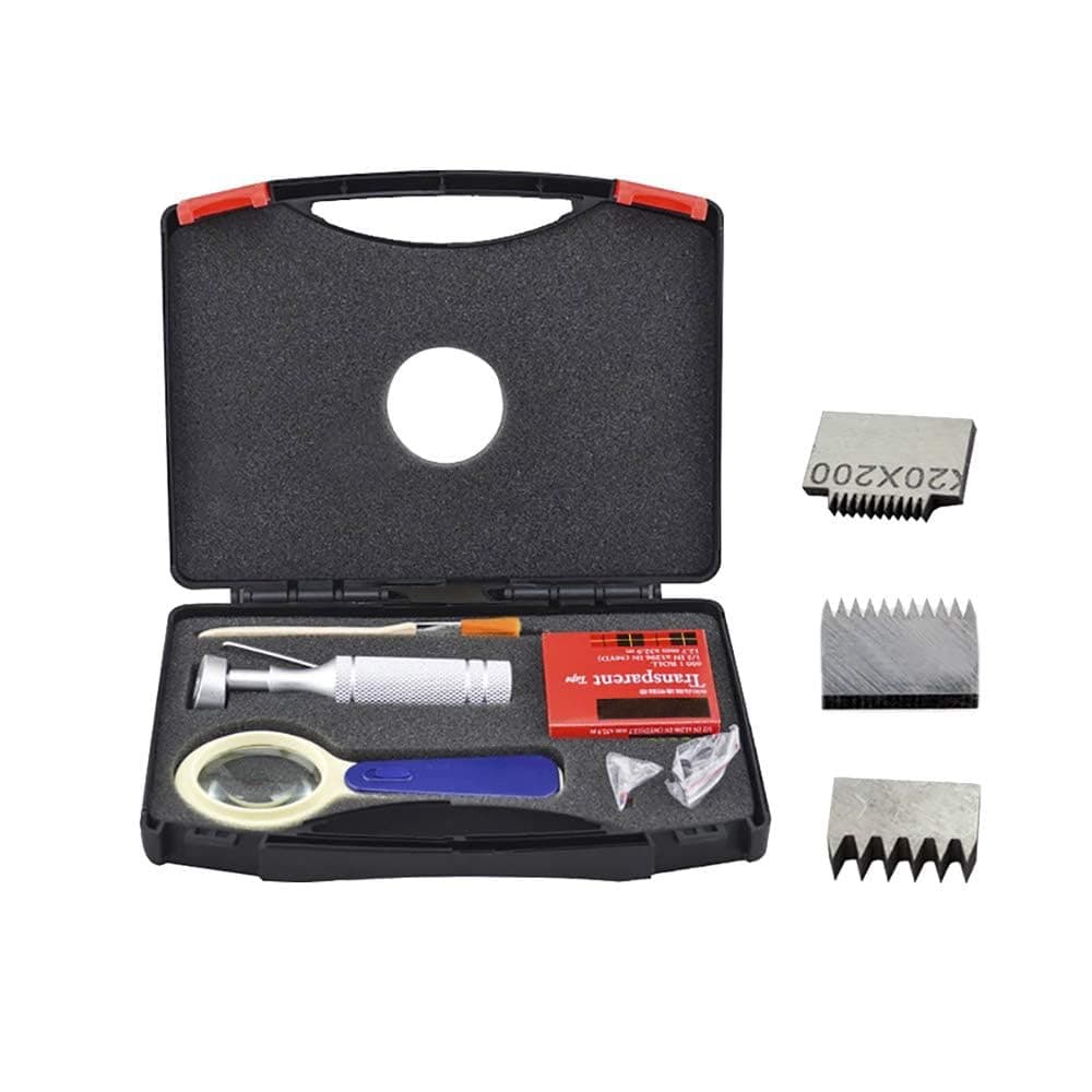 Cross Hatch Adhesion Tester Cross-Cut Adhesion Tester Kits with 1mm/2mm/3mm Blades, Magnifier, Handle, Brush and Tape