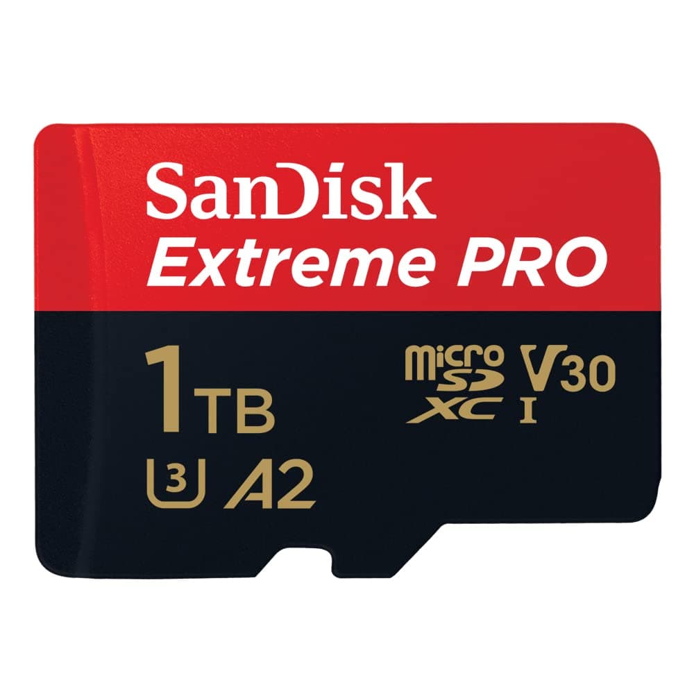 SanDisk Extreme PRO micro SD card + SD adapter 1TB, (For Smartphones, Action Cams, Drones, Speeds up to 200 MB/s) A2 App Performance + RescuePro Deluxe UHS-I, Class 10, U3,