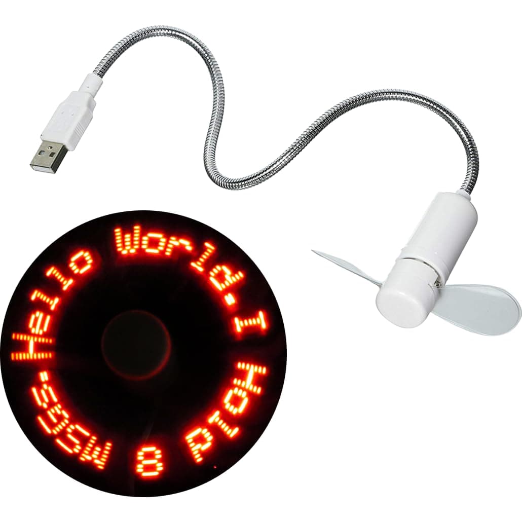PowerTRC LED Programmable Message Fan with Customized Drawing - USB Powered - (Red Led)
