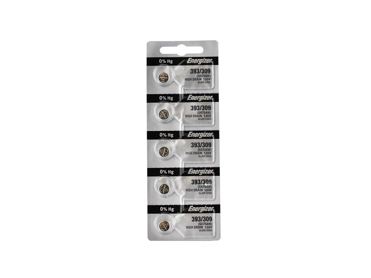 393 Button cell batteries, 1.5 V, 5/pack (Eveready # )