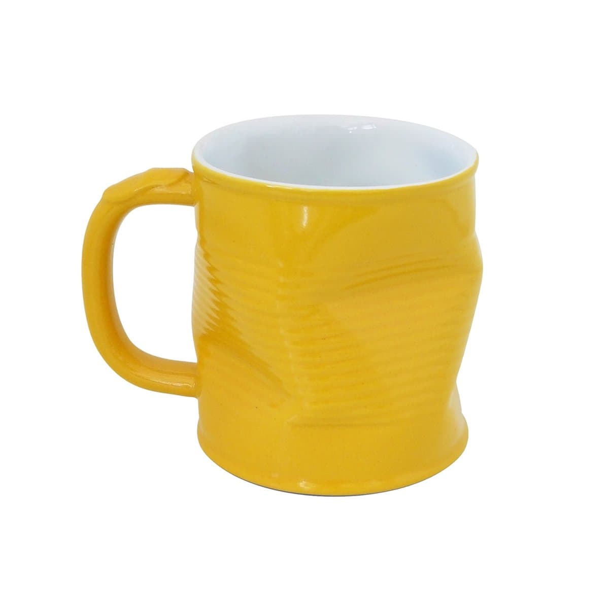 MondoCeram Artis Squashed Tin Can Mug Yellow 7.8oz/220ml, Single