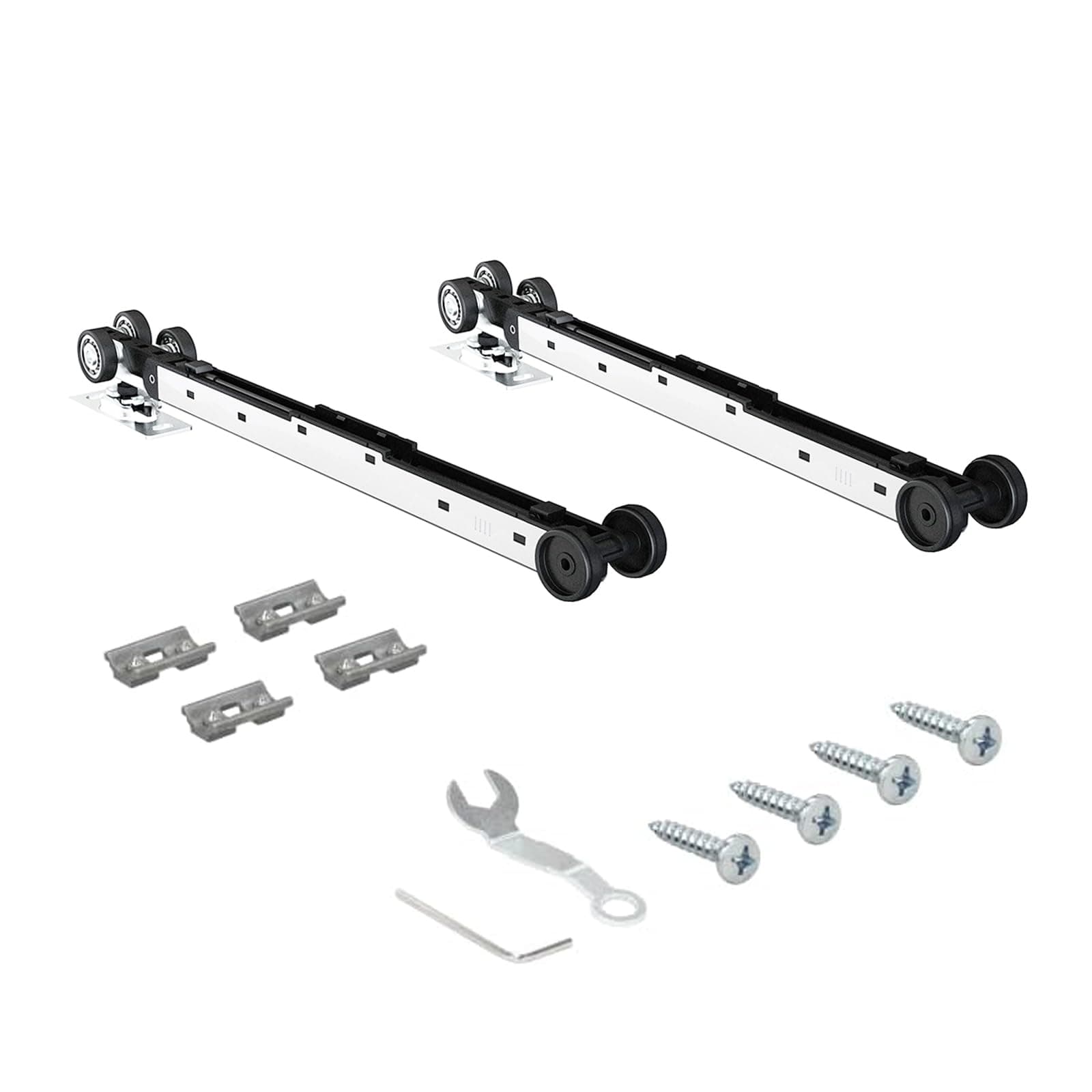 JUBEST 88LBS Bypass Sliding Door Two-Way Soft Close Mechanism, Three Wheel Soft Close for 2 Doors, Fits All of JUBEST Bypass Door Hardware