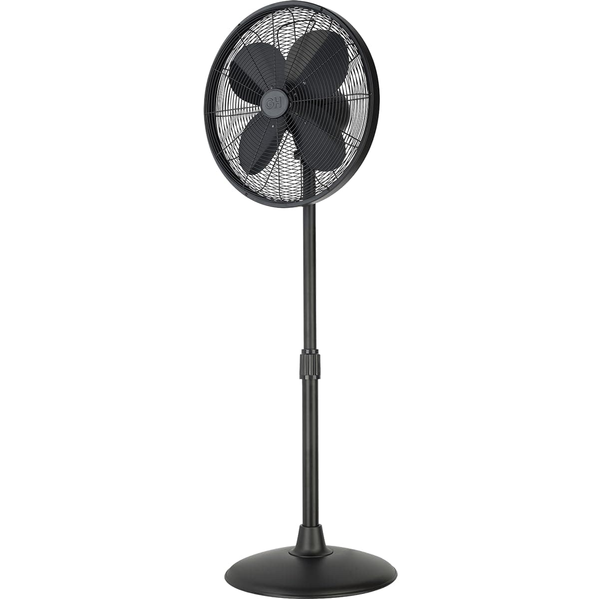 92654-MB All-Metal 16" Retro Living Dining Conference Room Pedestal Stand Fan with Wide Oscillation, 3-Speed Settings & Weighted Base, Matte Black