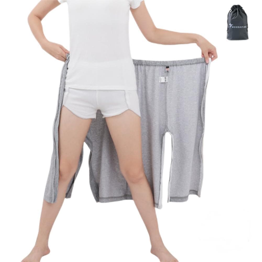 Bedridden Patient Clothing,Full Open Post Surgery Pants,Patient Care Trousers,Disability Clothing,Post-op Pants