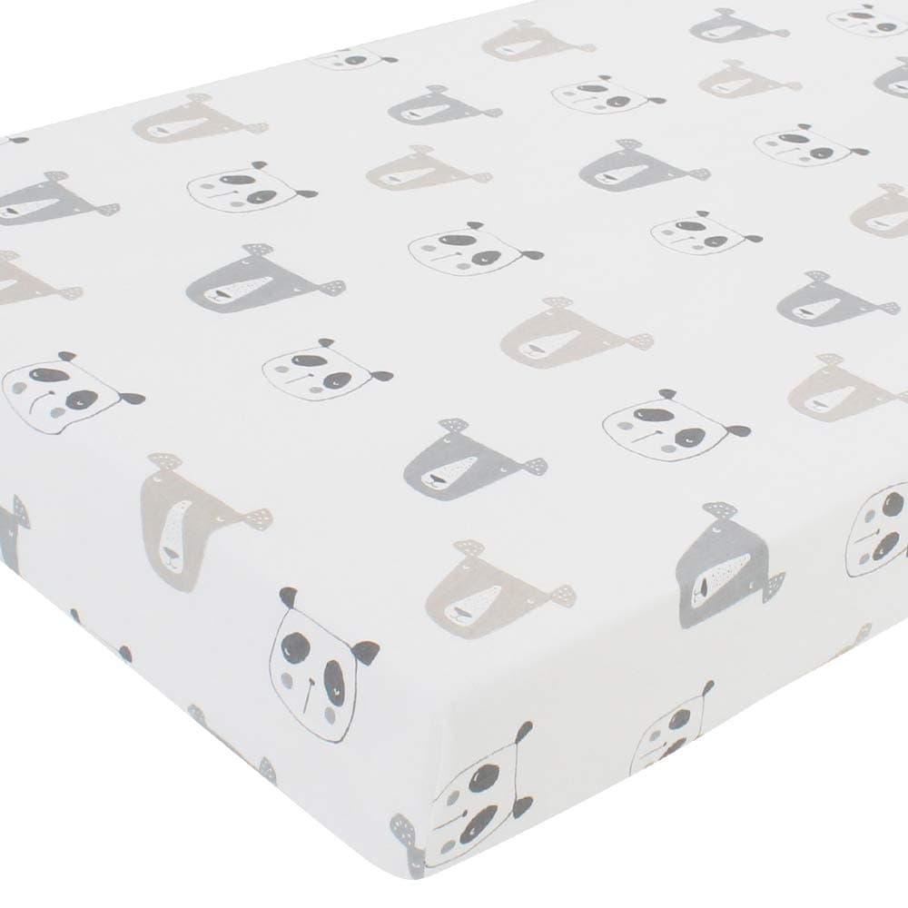 LifeTree Cot Fitted Sheet 120 x 60cm, 100% Cotton Soft Crib Mattress Bed Sheets Baby Bedding - Animal Print