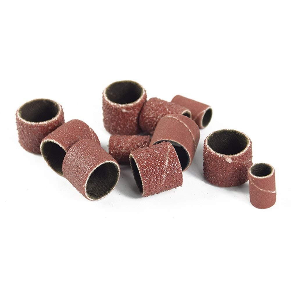 Docunah 51 Pcs Sanding Drum Kit 45 Sanding Bands 6 Mandrills Fits Any Drill for Rotary Tools Woodworking Sanding Surfaces JDH88 - (Color: Brown)