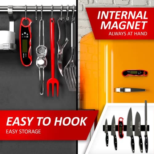 Digital Instant Read Meat Thermometer - Waterproof Kitchen Food Cooking Thermometer with Backlight LCD - Best Super Fast Electric Meat Thermometer Probe for BBQ Grilling Smoker Baking Turkey (Lime)