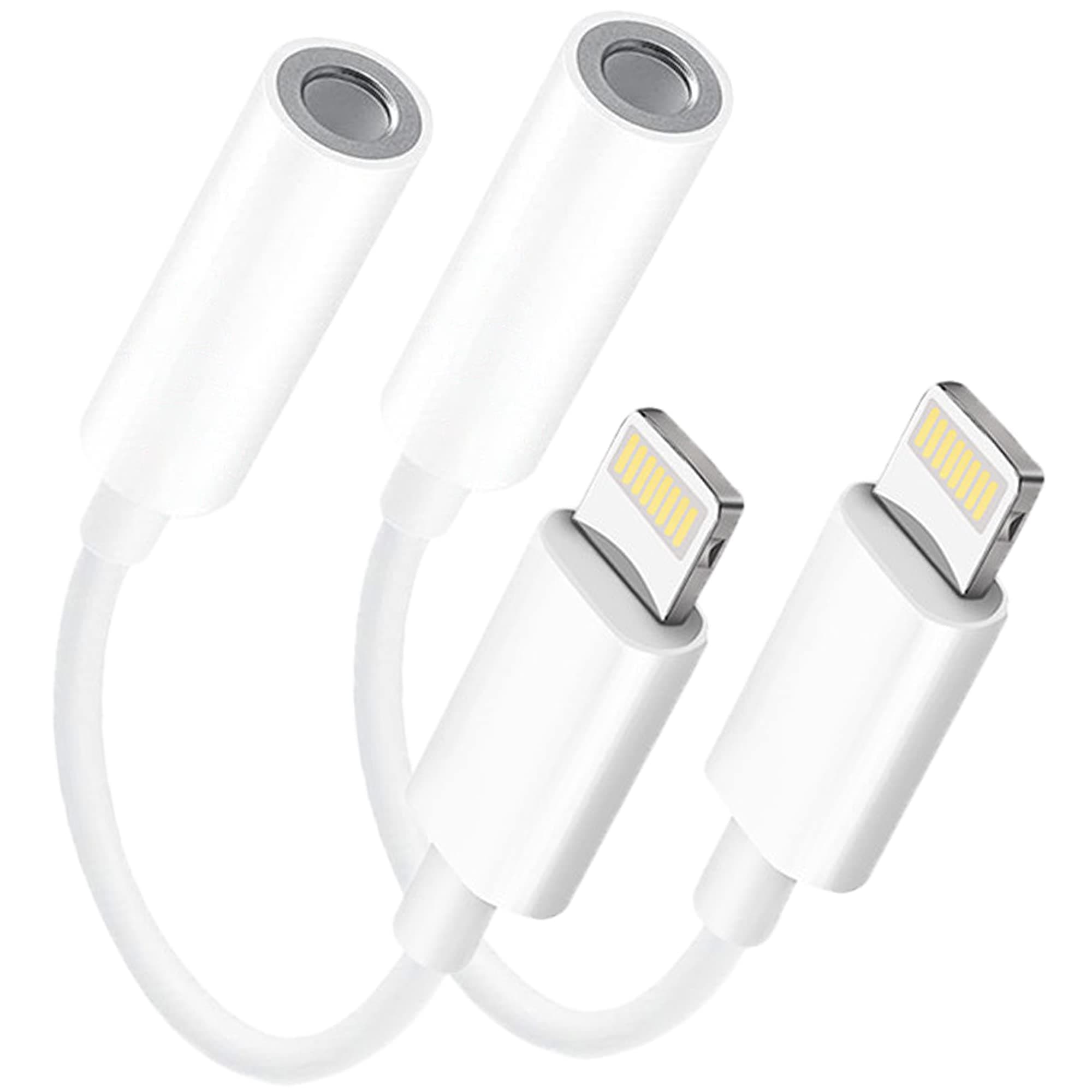 Apple MFi Certified 2 Pack Lightning to 3.5 mm Headphone Audio Aux Jack Adapter Dongle Cable Converter Compatible with iPhone 12 11 Pro XR XS Max X 8 7 iPad
