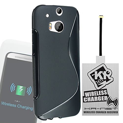 [Aftermarket Product] Black Micro USB Qi Wireless Charger Tag Receiver Coil+Soft TPU Case For HTC One M8