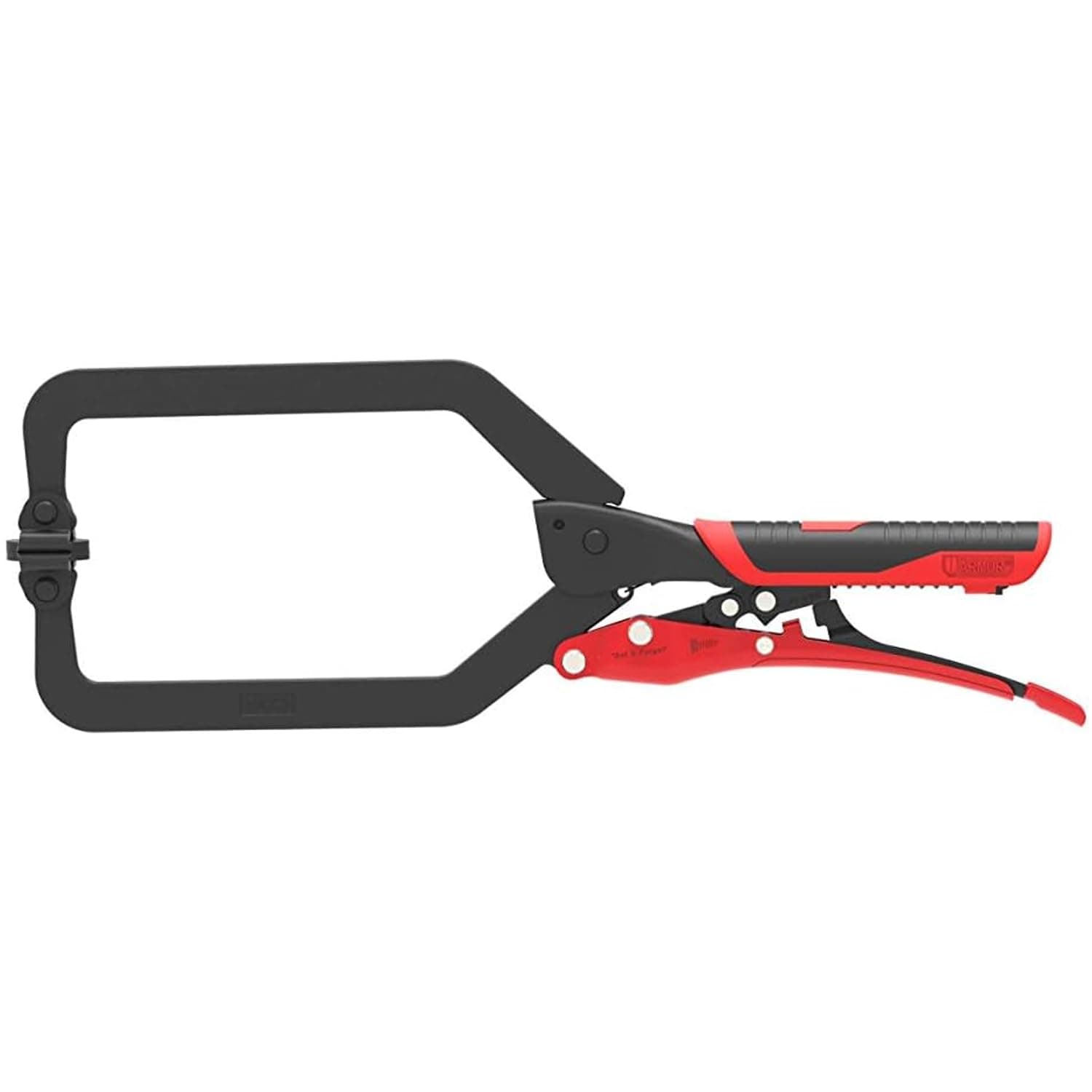 Locking C-Clamp with Pads - 10" Long Reach Welding Clamp with Auto Adjust Design & Comfortable Grips - A06207G