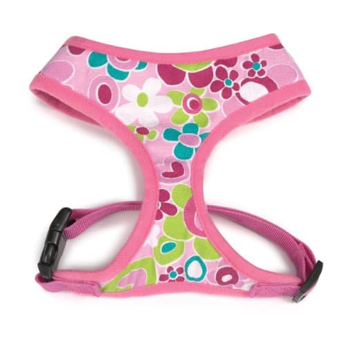 Casual Canine Cotton/Polyster Mod Print Fabric Dog Harness, Large, Pink