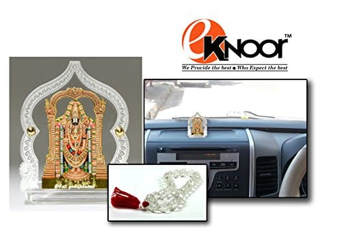 Car Dashboard Idol- Goldplated- Acrylic Base Bala ji Idol for Car Dashboard, Puja Ghar and Offices, 4 cm x 8 cm x 6.5 cm